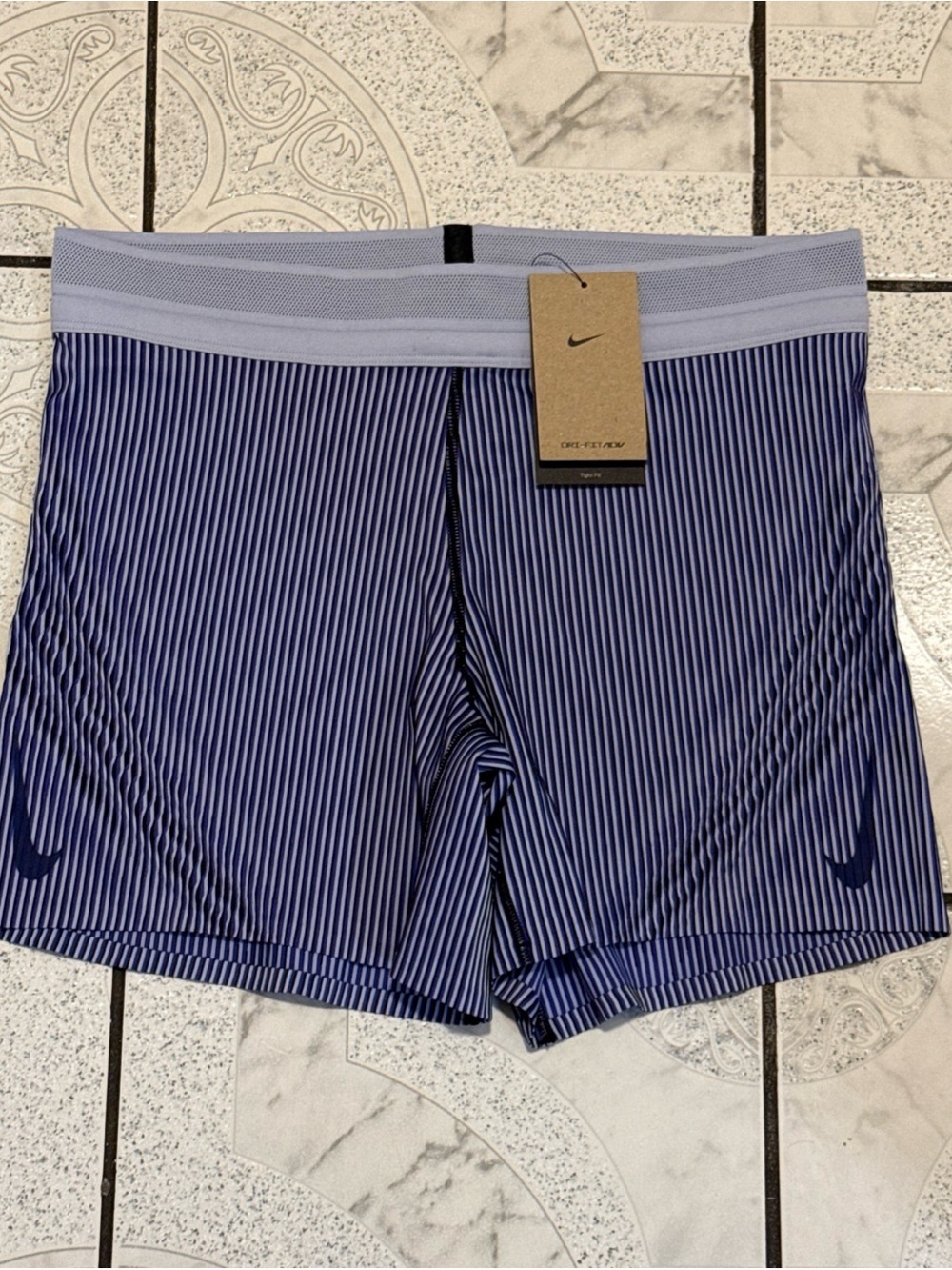 New Nike Aeroswift Dri-FIT 5” Running Tights Blue Women’s Size Large FN3271-057